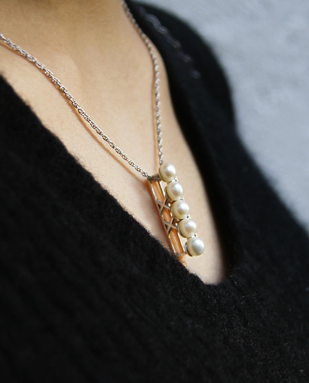 優雅珍珠排列墜子OP2043