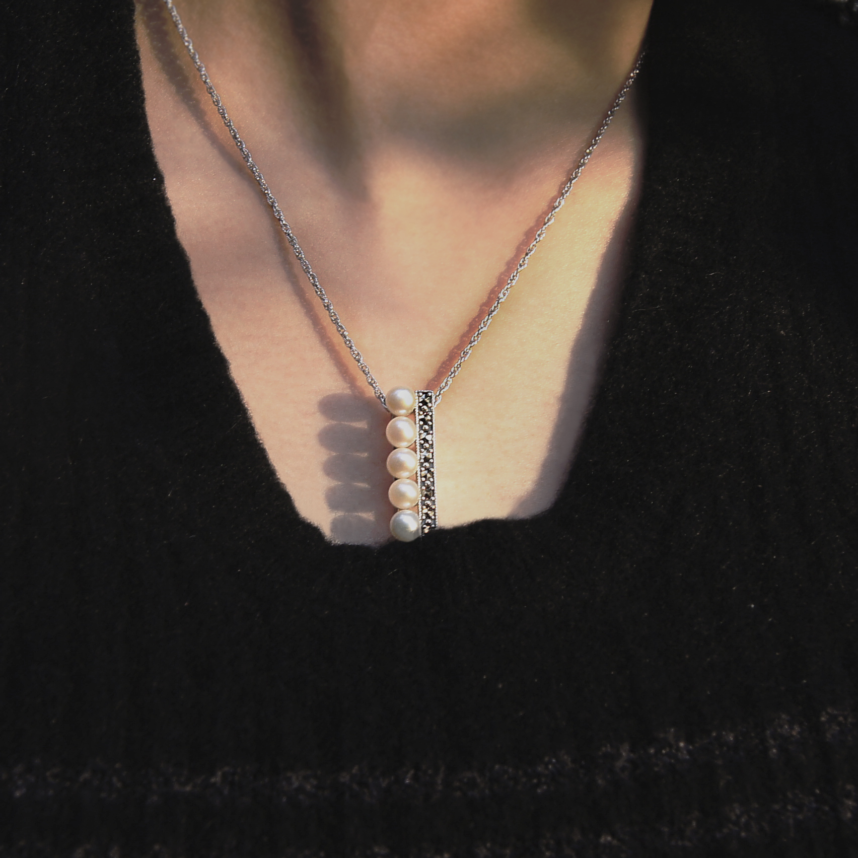 優雅珍珠排列墜子OP2043