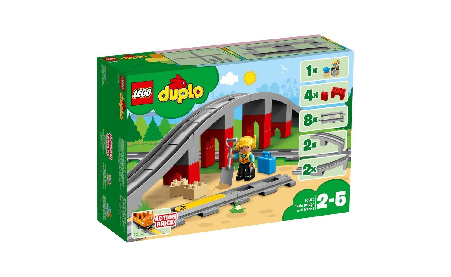 [飛米樂高積木磚賣店] LEGO 10872 Duplo-鐵路橋與鐵軌