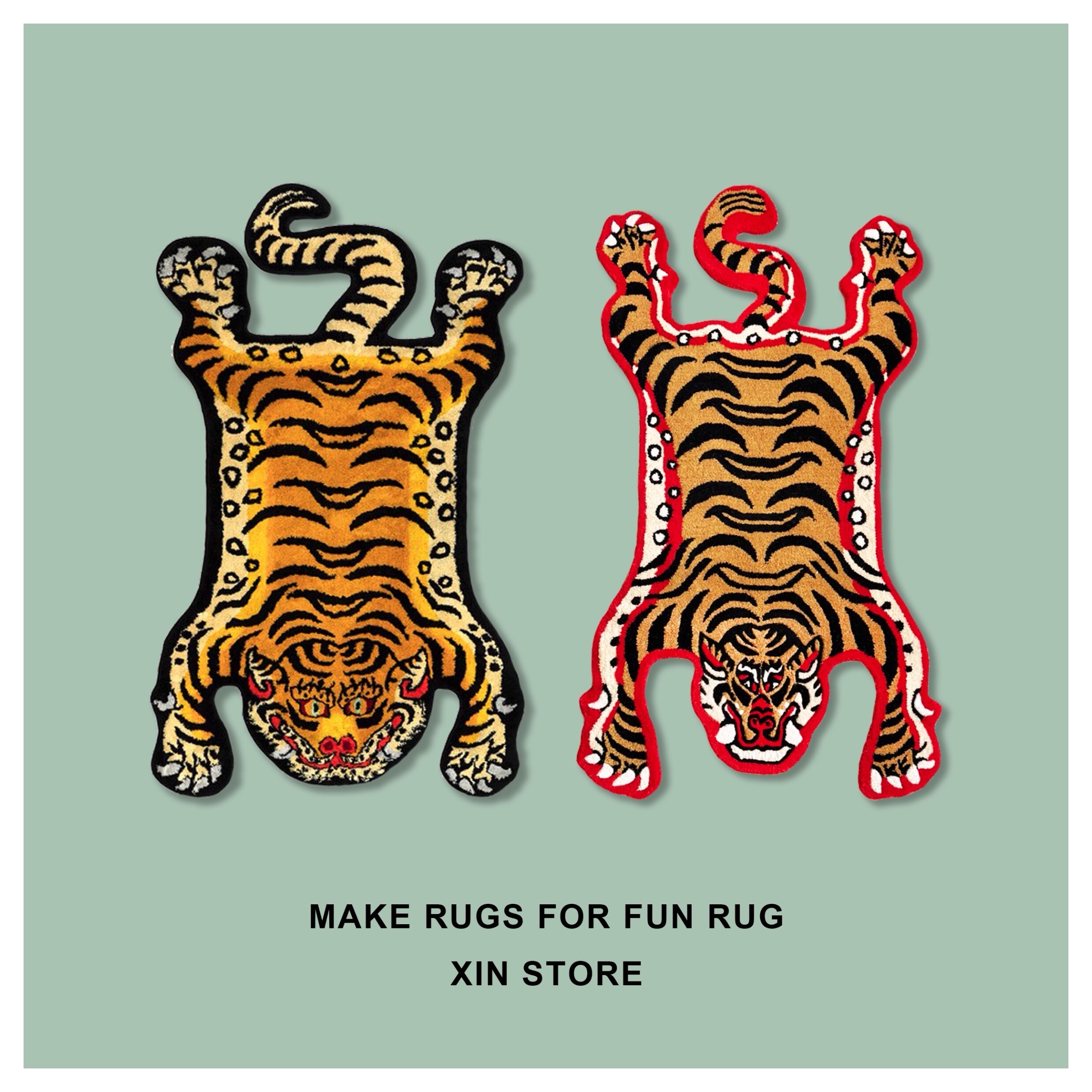 Make Rugs For Fun Rug 西藏虎毯 老虎 地毯 手工 地毯 黑 紅