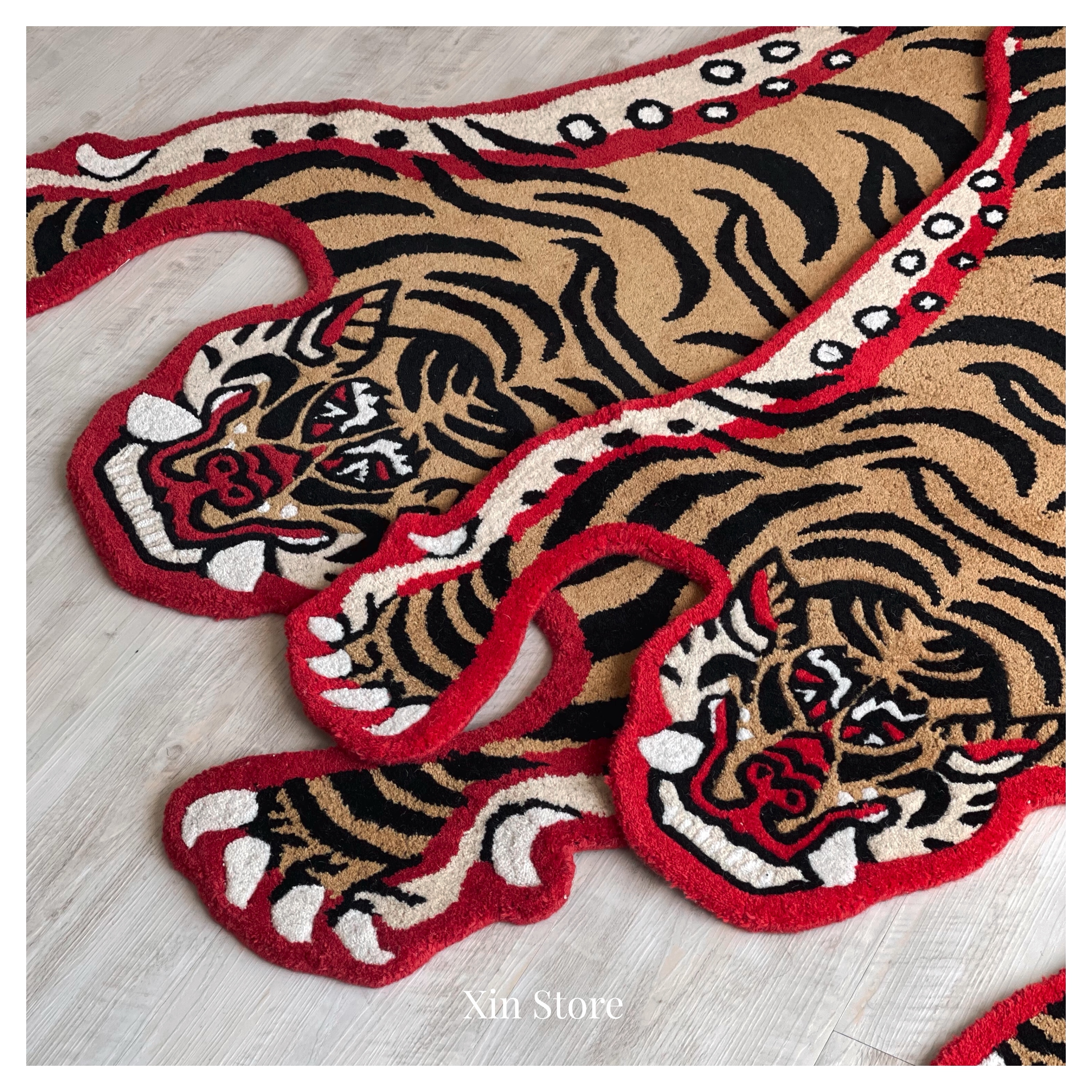 Make Rugs For Fun Rug 西藏虎毯 老虎 地毯 手工 地毯 黑 紅