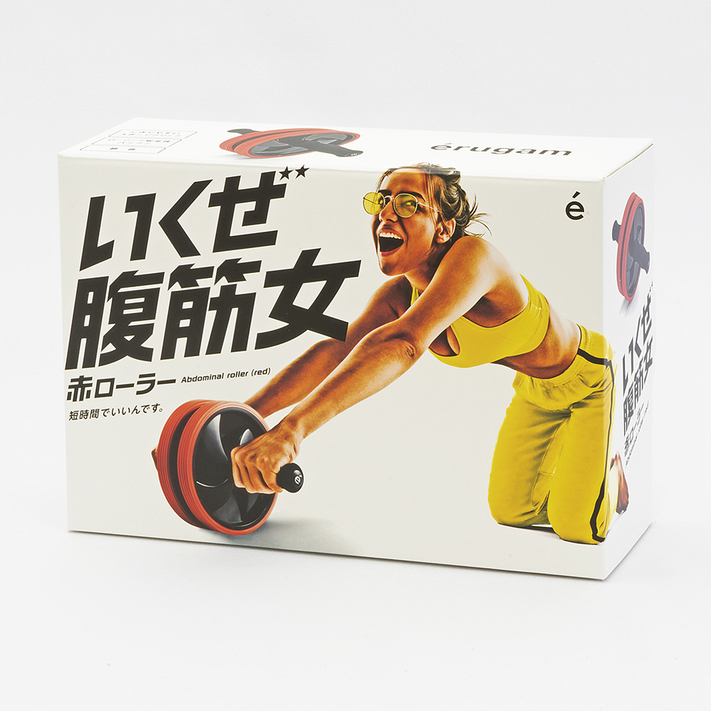 erugam｜健腹輪｜健腹滾輪｜紅｜居家健身器材｜運動器材