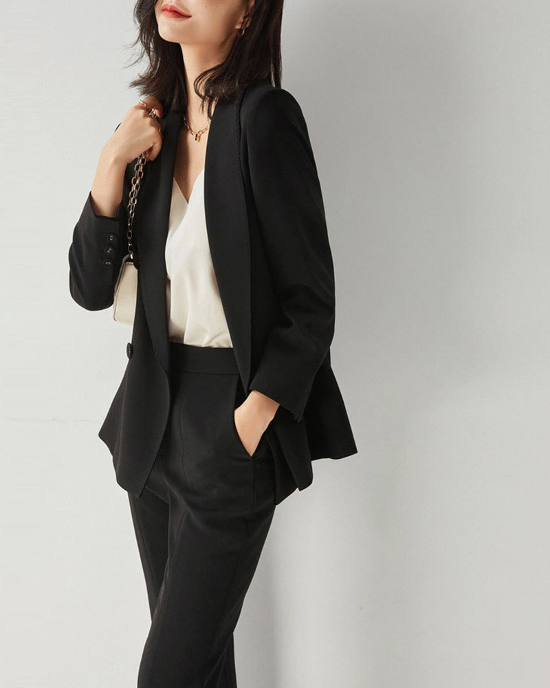 DEER.W 青果領雙排釦西裝外套 黑色
