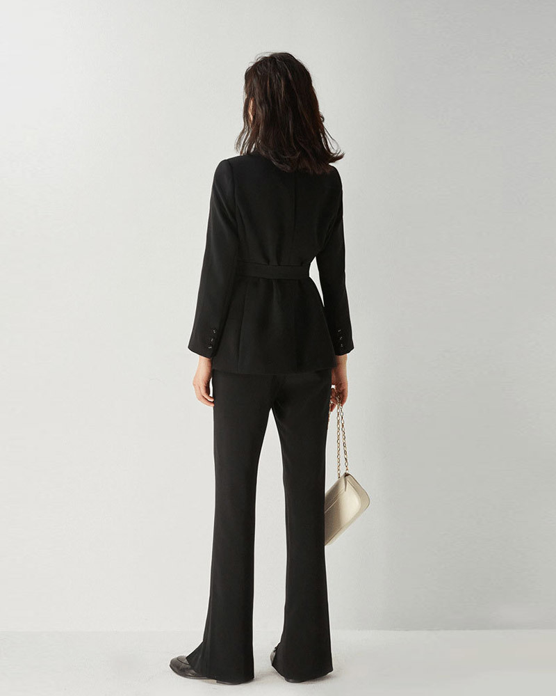 DEER.W 青果領雙排釦西裝外套 黑色