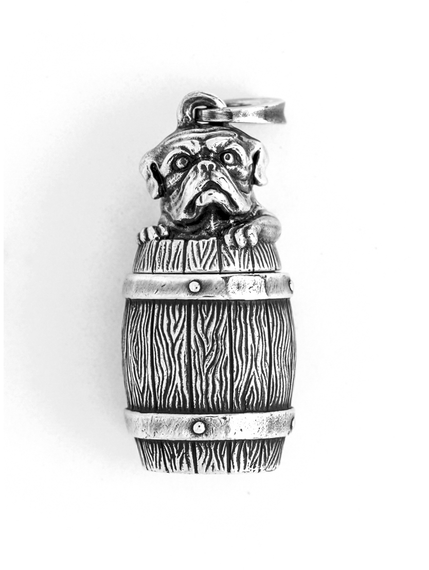 純銀鬥牛狗水桶吊墜