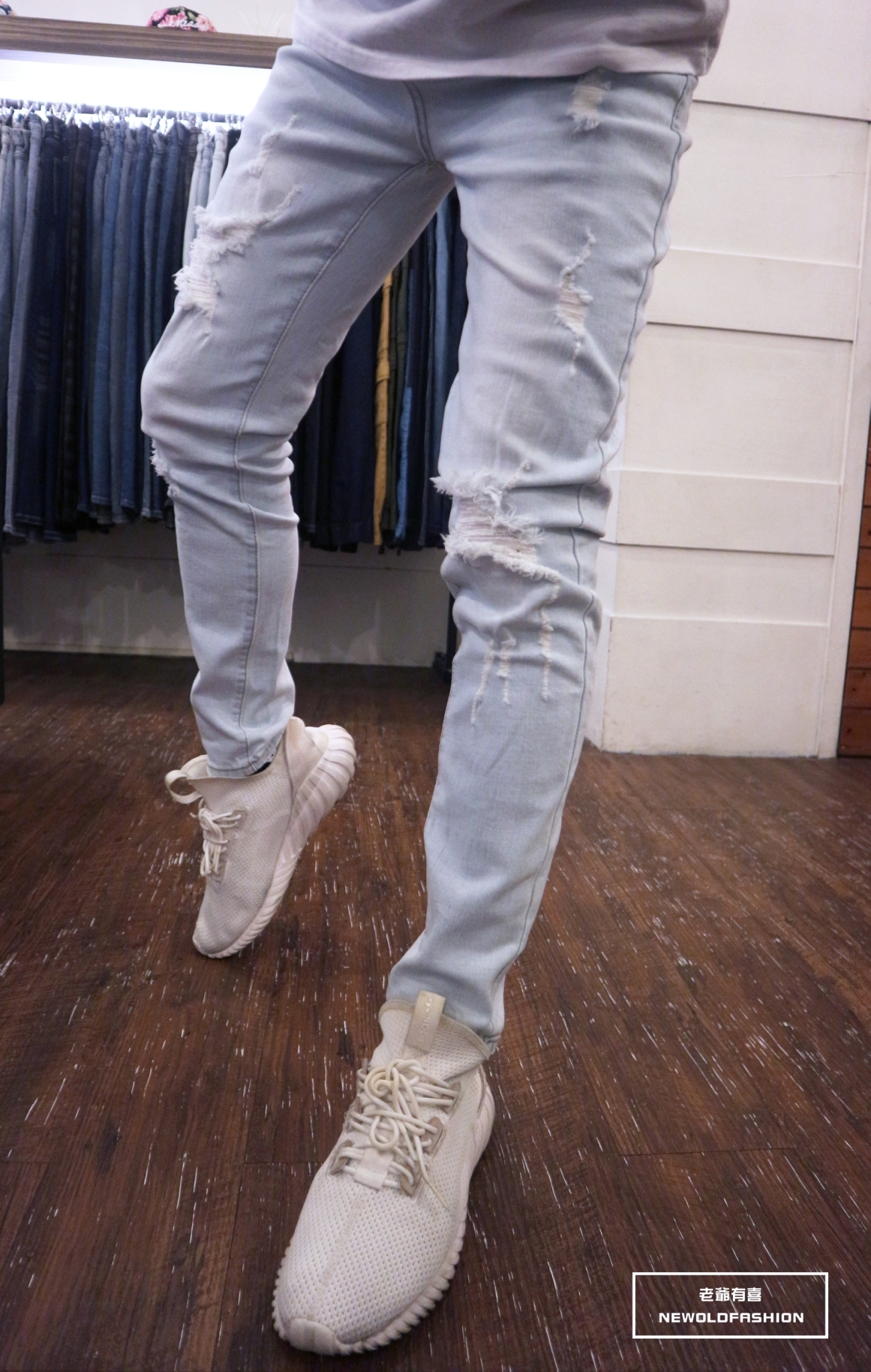 彈性修身小直筒