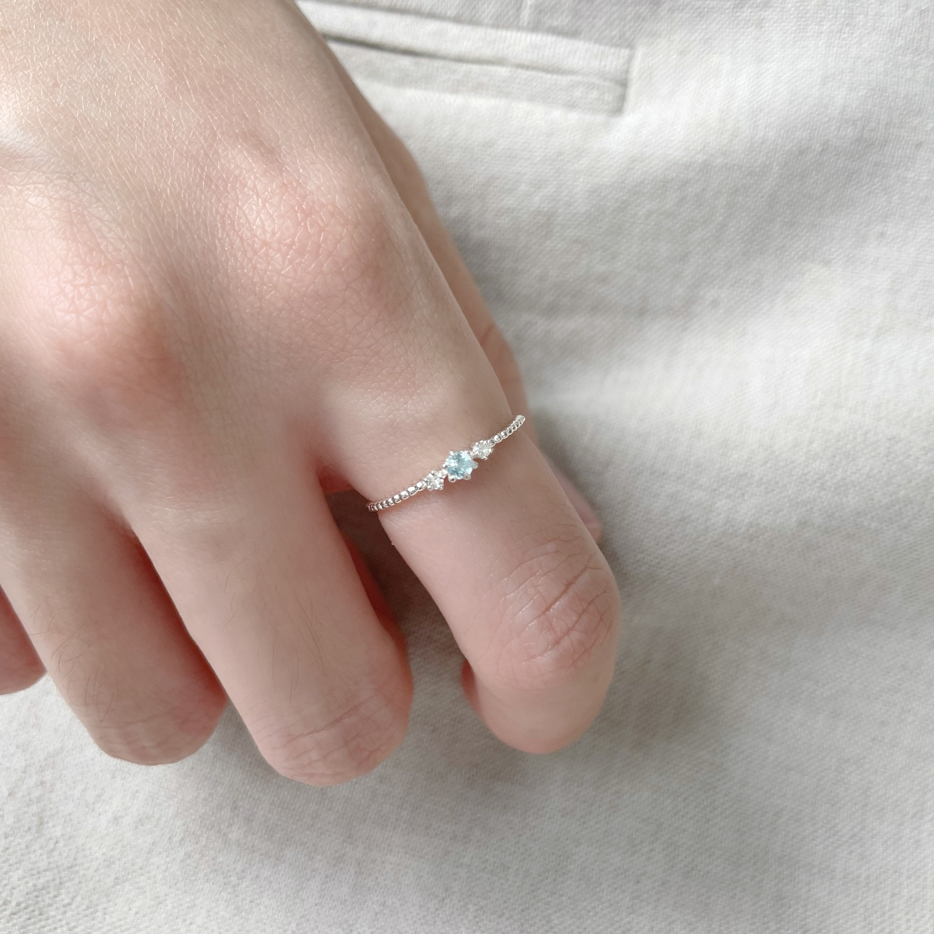 Mini六爪托帕流星戒指