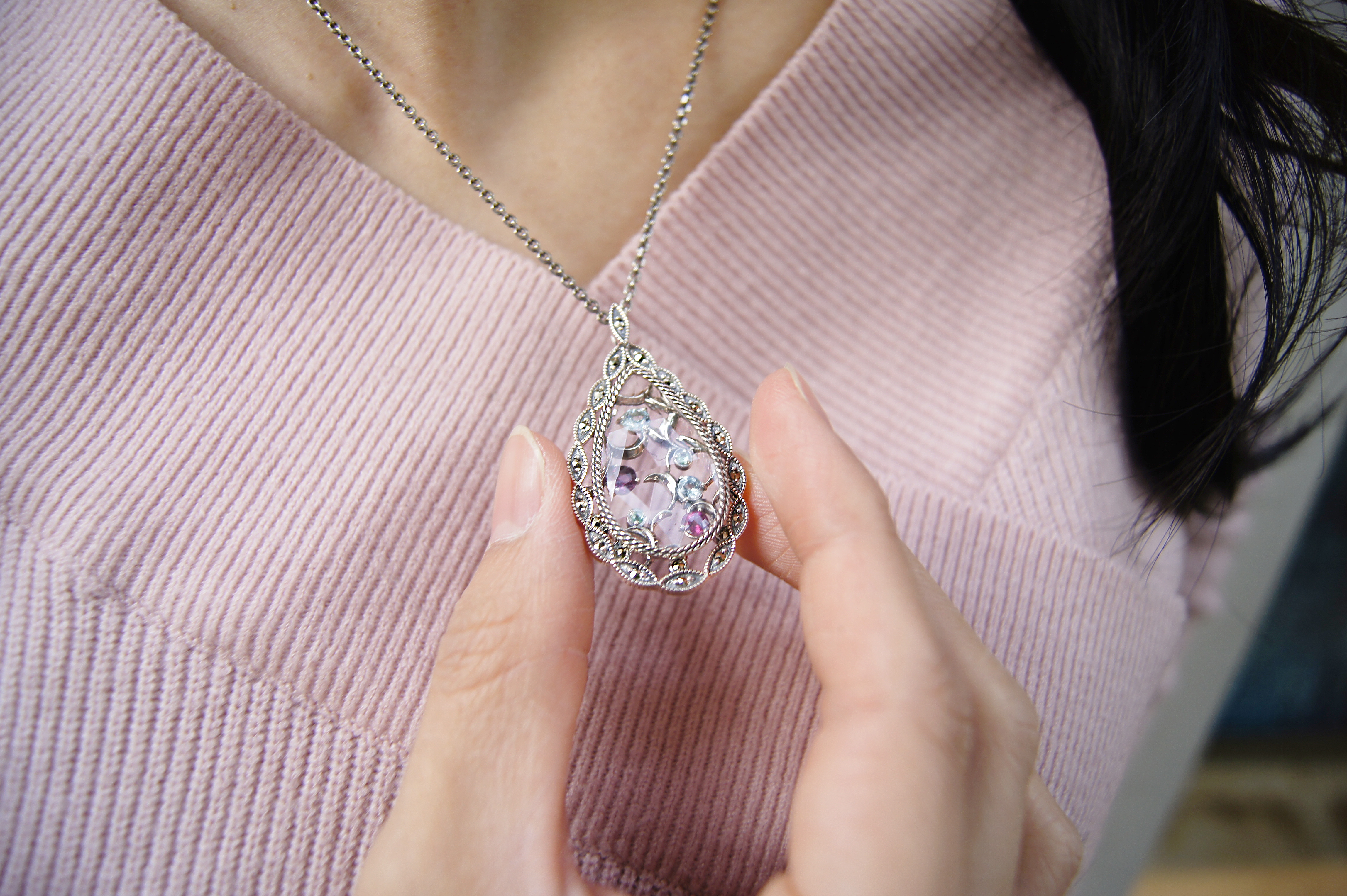 水晶繽紛水滴墜子