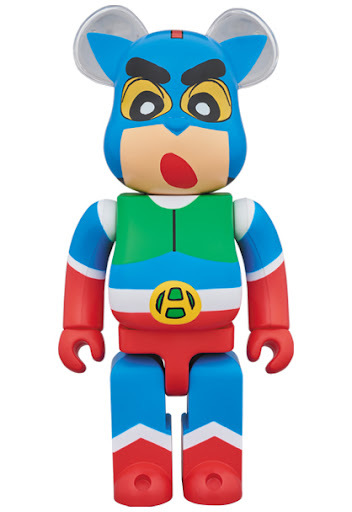 -(E12b)-MEDICOMTOY – BE@RBRICK アクション仮面しんちゃん 400% (蠟筆小新 COS 動感超人)