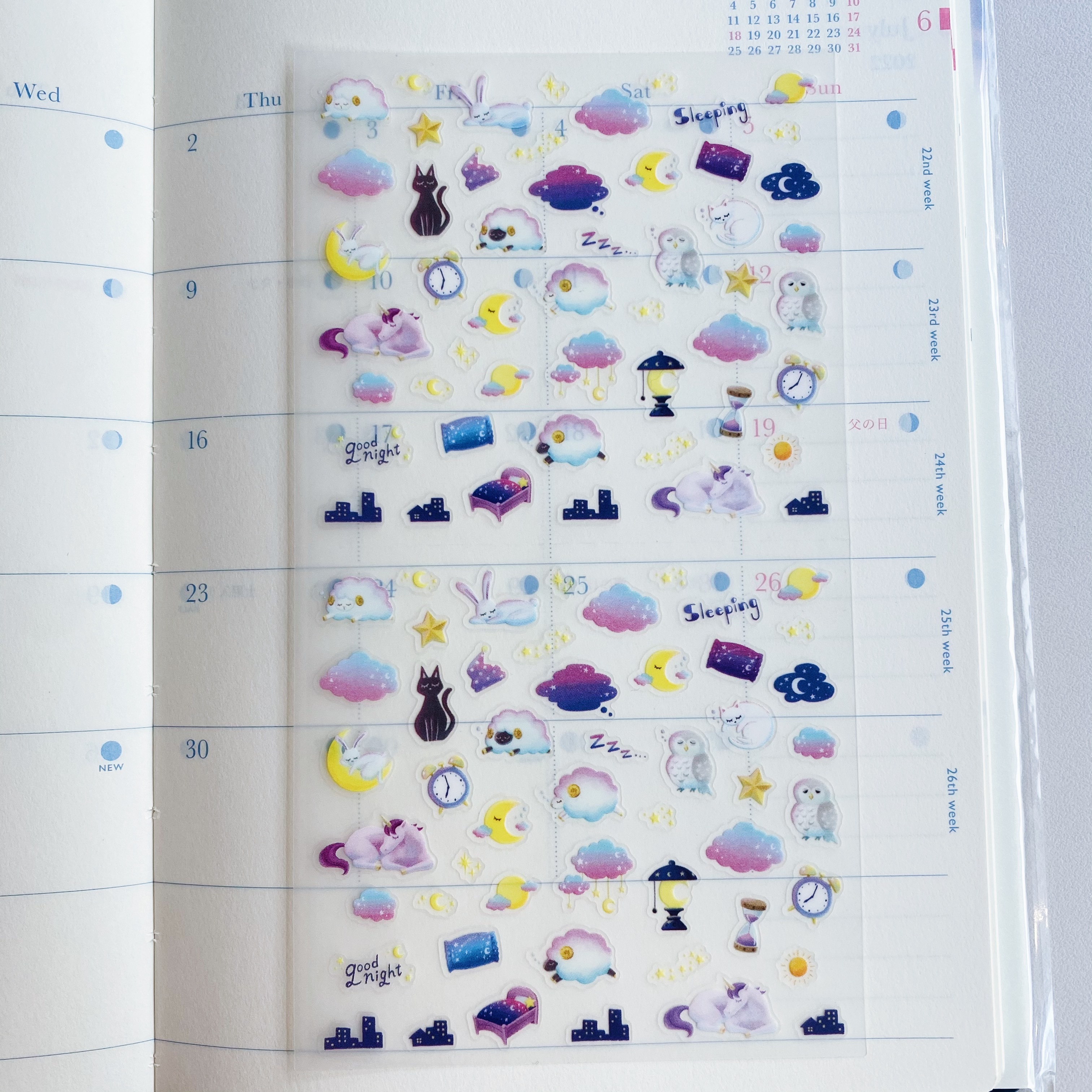 MIDORI 健康睡眠 手帳專用貼紙 透明小貼紙