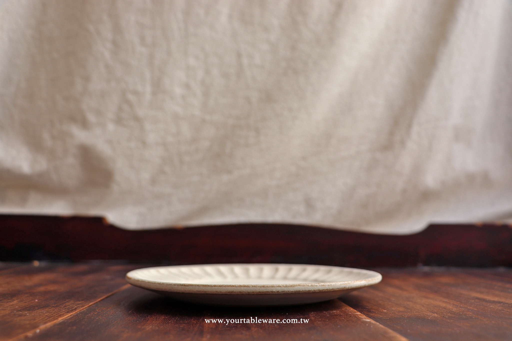 Mashiko Yaki 益子燒 若林健吾 刻紋粉引 甜點盤