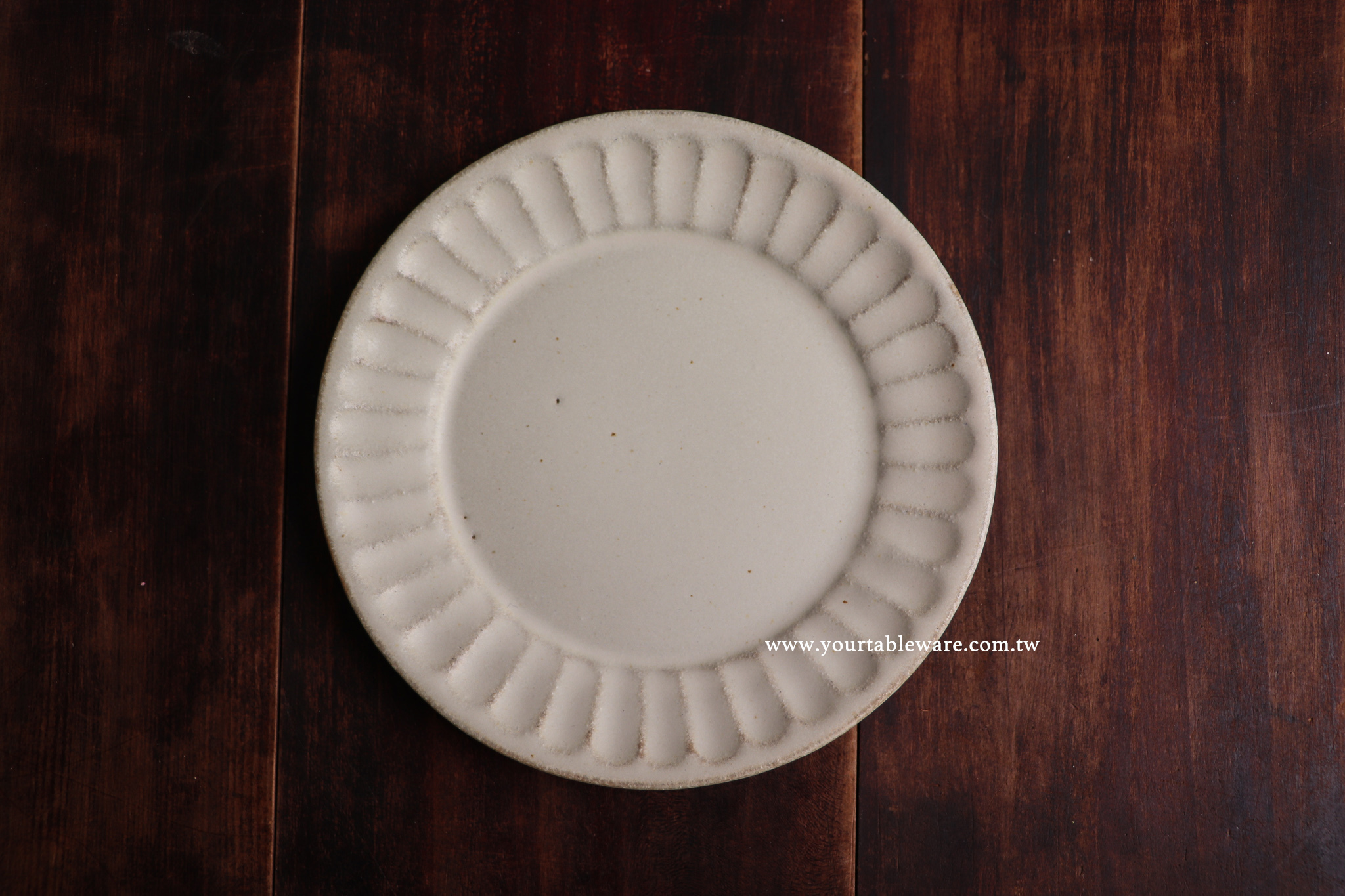 Mashiko Yaki 益子燒 若林健吾 刻紋粉引 甜點盤