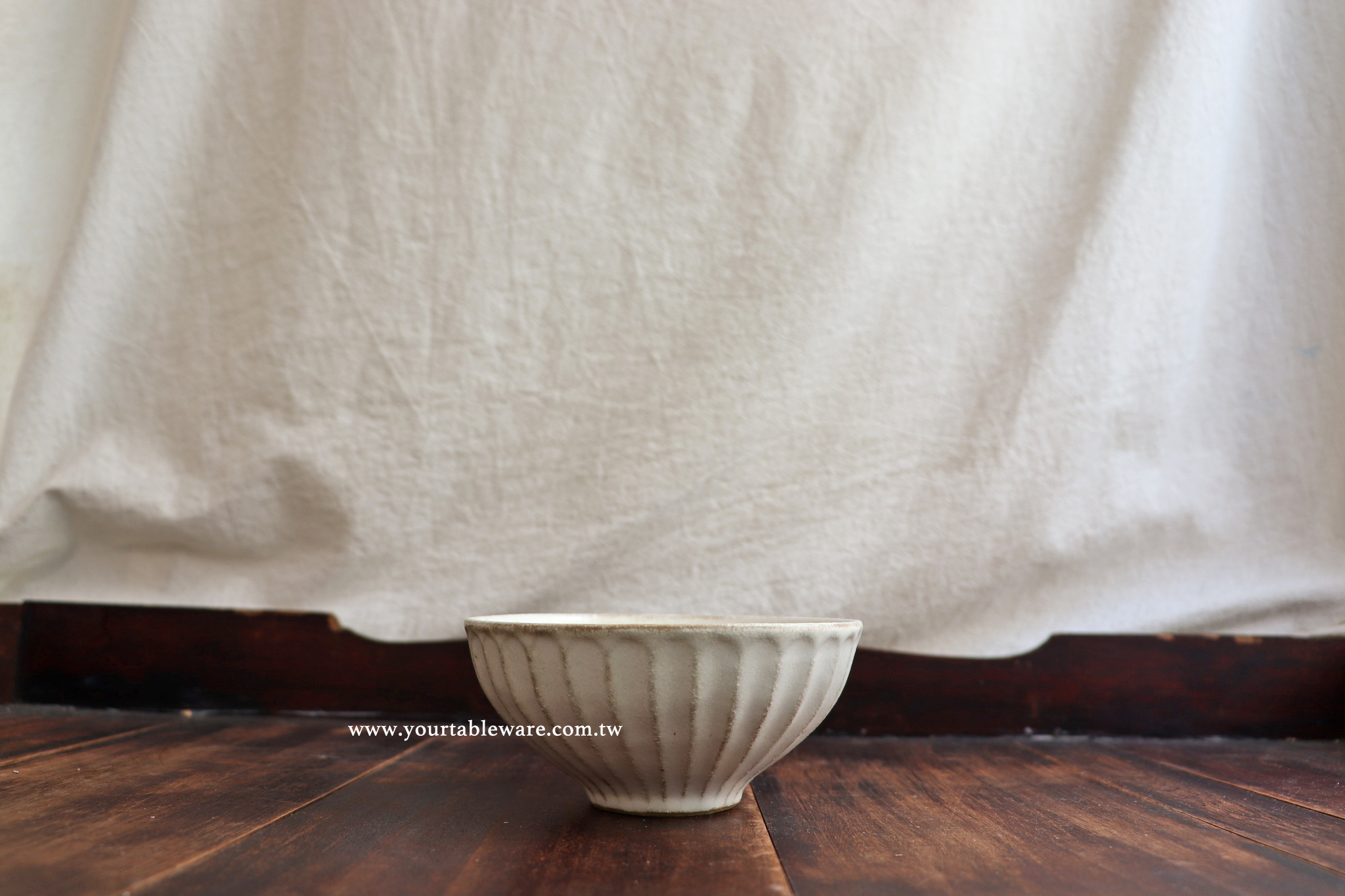Mashiko Yaki 益子燒 若林健吾 刻紋粉引 飯碗