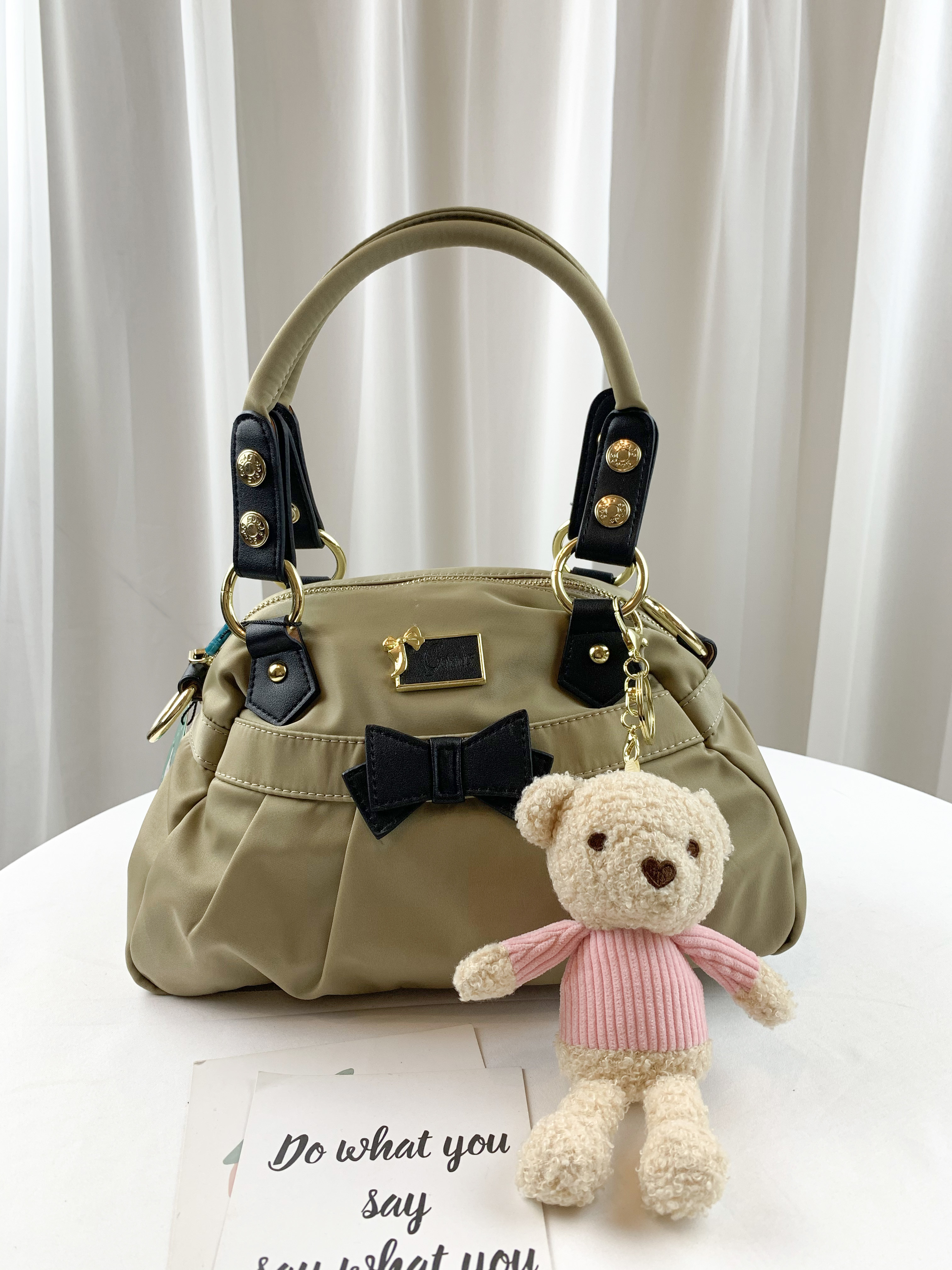 GOODS 奶茶杏 尼龍防潑水手提包 / 側背包  #29337