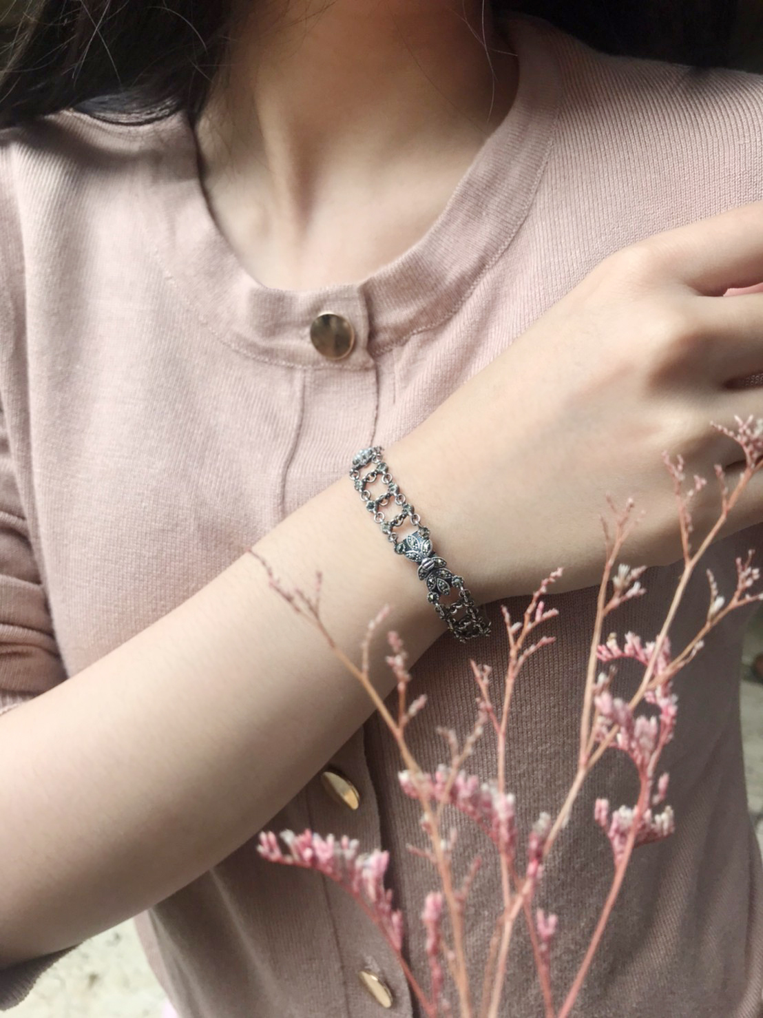 優雅排列珍珠手鍊