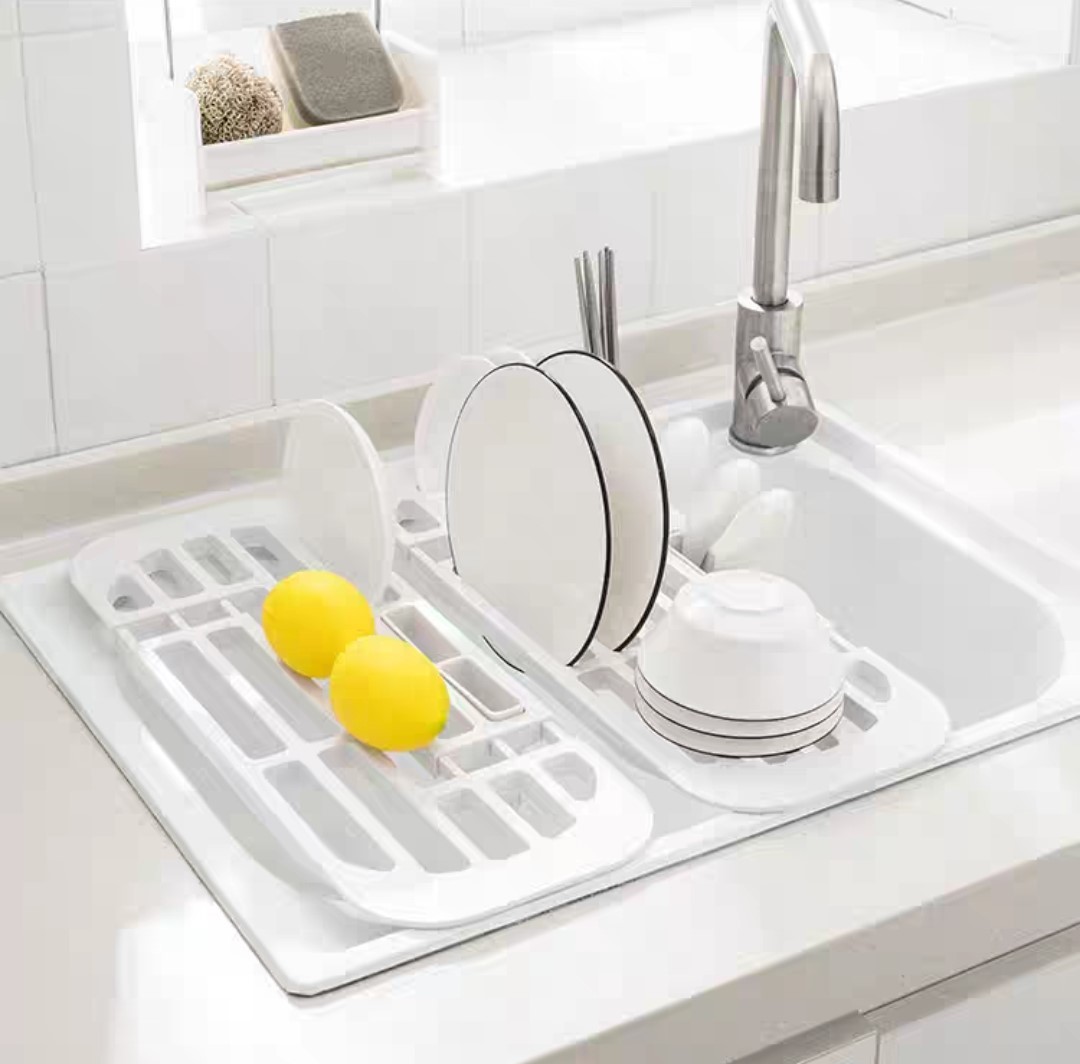 北歐風伸縮式水槽瀝水架