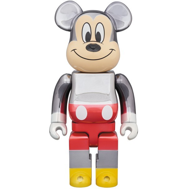 BE@RBRICK FRAGMENT DESIGN MICKEY MOUSE (FULL COLOR ELECTROPLATING VER.) 1000% 閃電米奇 銀紅 全色電鍍