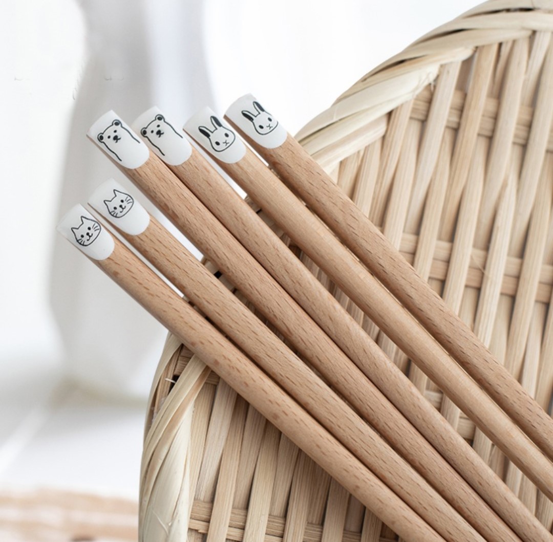 簡約日式風可愛動物實木筷(5雙裝)