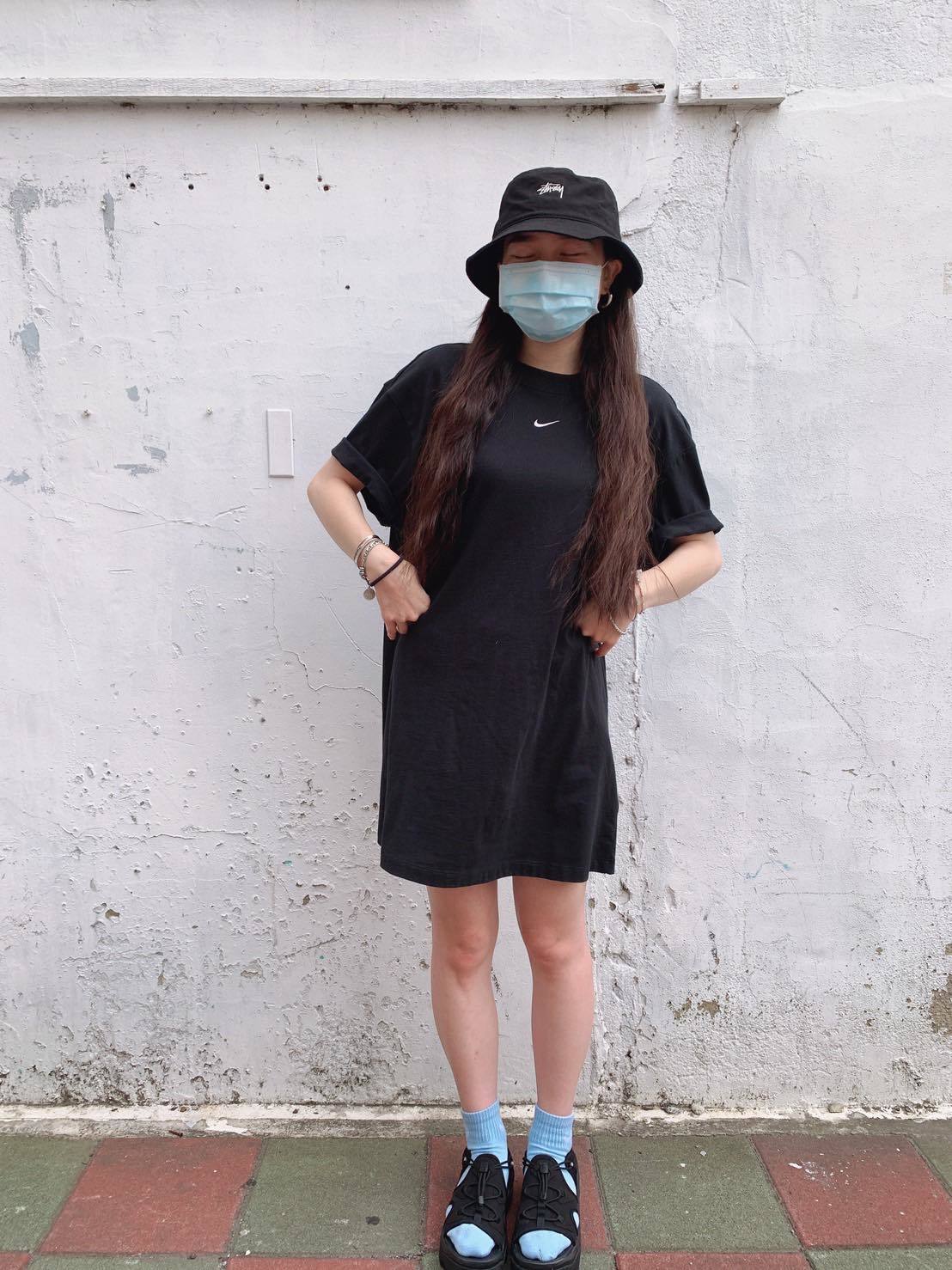 NIKE 刺繡小勾 圓領短袖連衣裙CJ2243-010