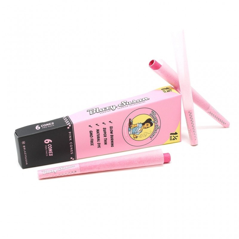 1 1/4 PINK PRE ROLLED CONES - 6 COUNT BY BLAZY SUSAN