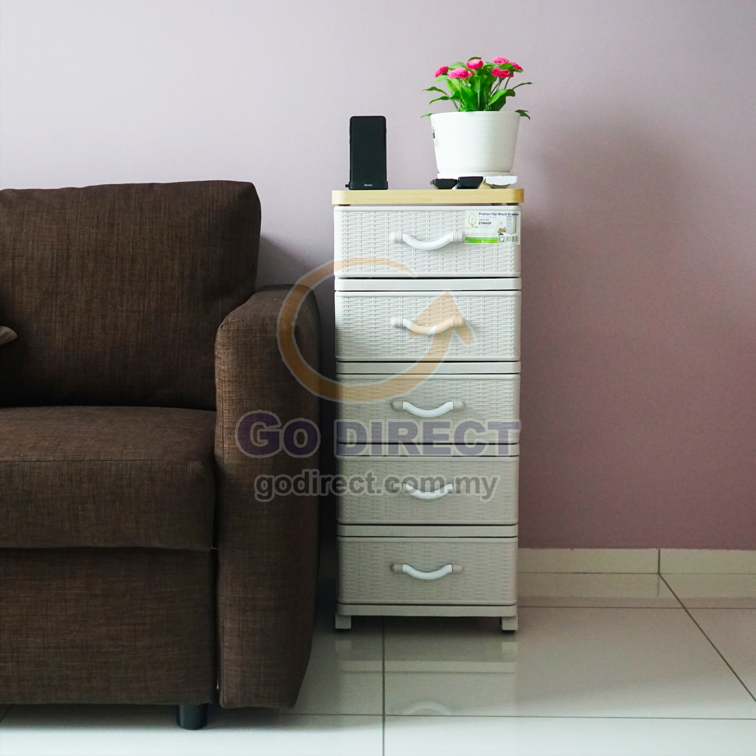 SINGLE TREE Plastic Storage Drawer Malaysia (STWH5P)