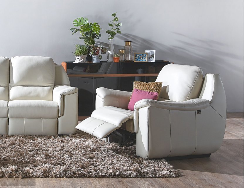 Concerto全皮電動沙發-冰色