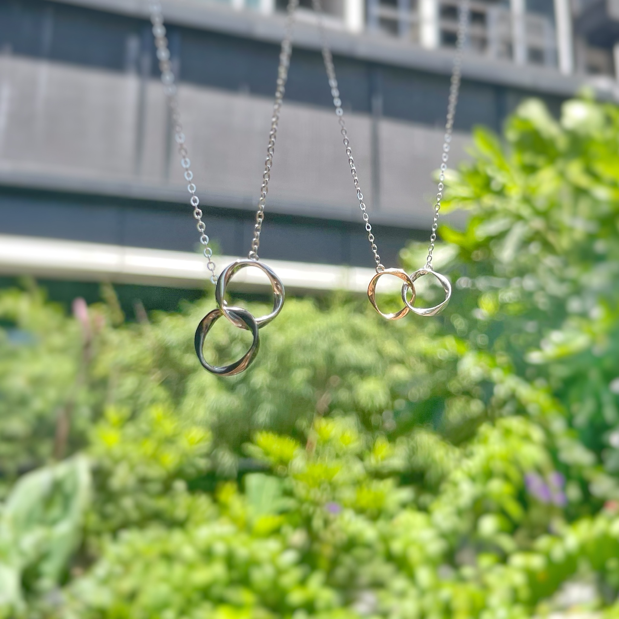 | 925 Silver・White Gold・Rose Gold | Won't Apart Couple Necklace（Black / Rose Gold） | NE0312 |