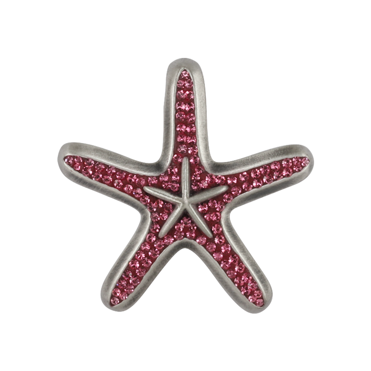 Bico吊墜，女士吊墜 蔚藍海星；神秘而美麗的海洋 不含鍊子（2087粉紅）