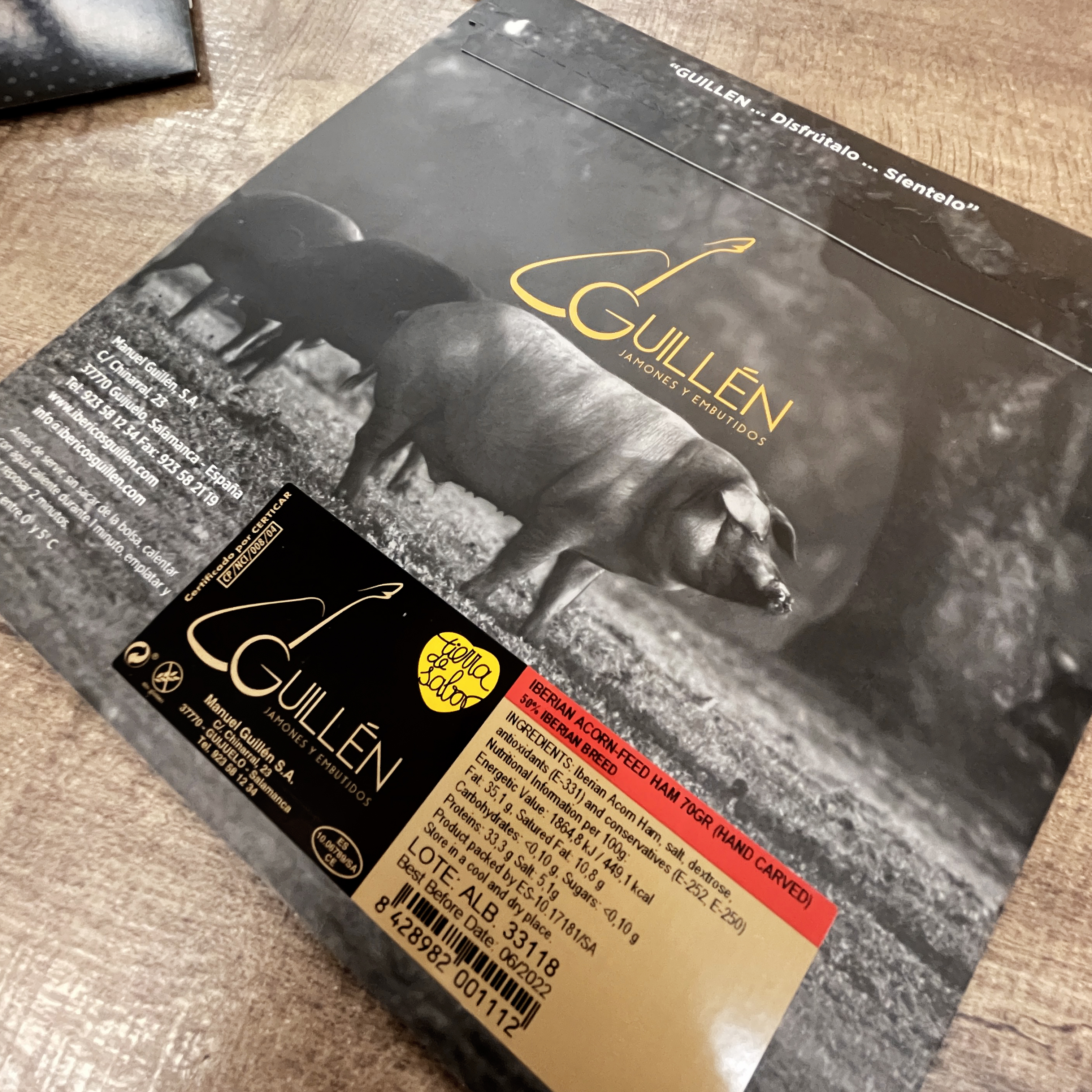 Ibéricos Guillén 橡果飼養75% 西班牙伊比利亞黑毛豬火腿 (手切) (熟成時間:48個月) 70G