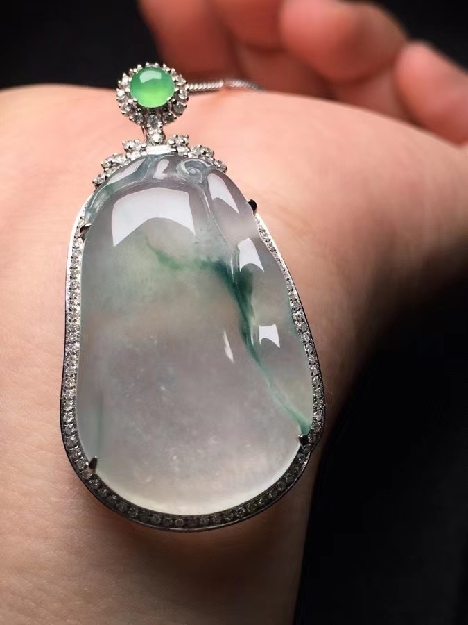 94234 冰種飄花福瓜吊墜