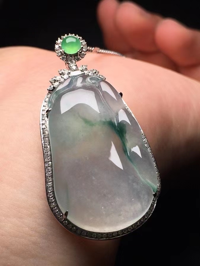 94234 冰種飄花福瓜吊墜