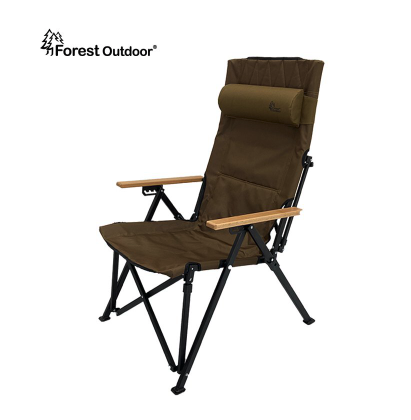 ＊頂級全新專利【Forest Outdoor】狼棕色｜加厚加高四段大川椅