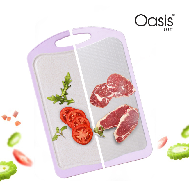 Oasis Antimicrobial Cutting Board Stainless Steel/grain