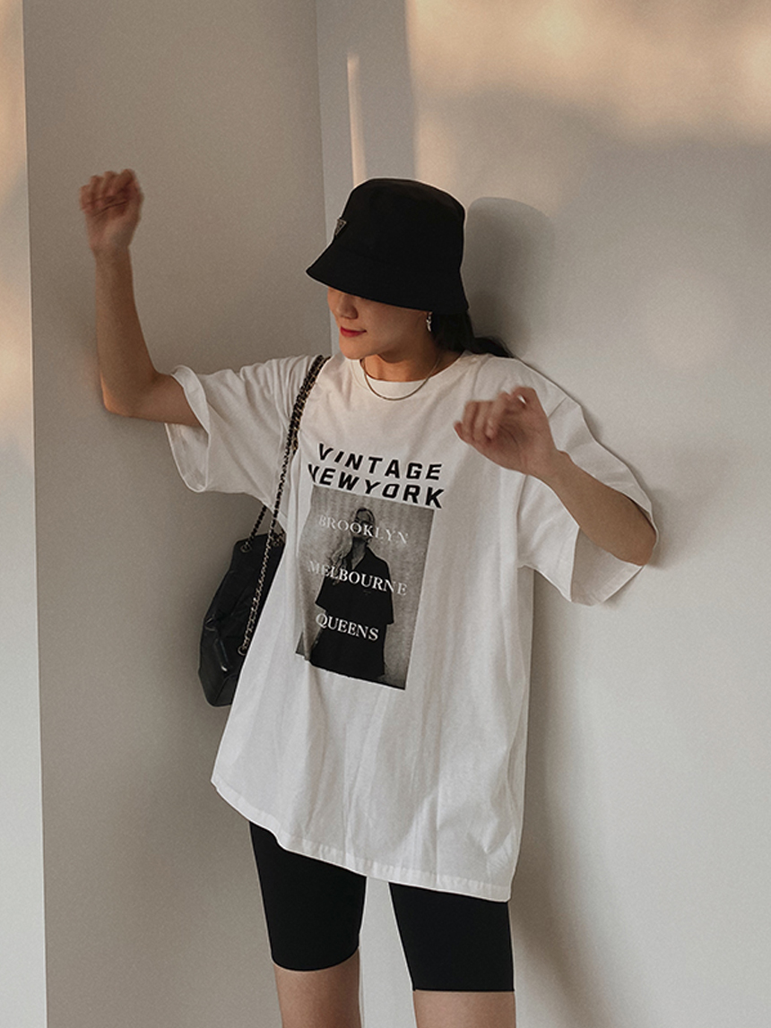 歐美人像寬鬆大T*3色