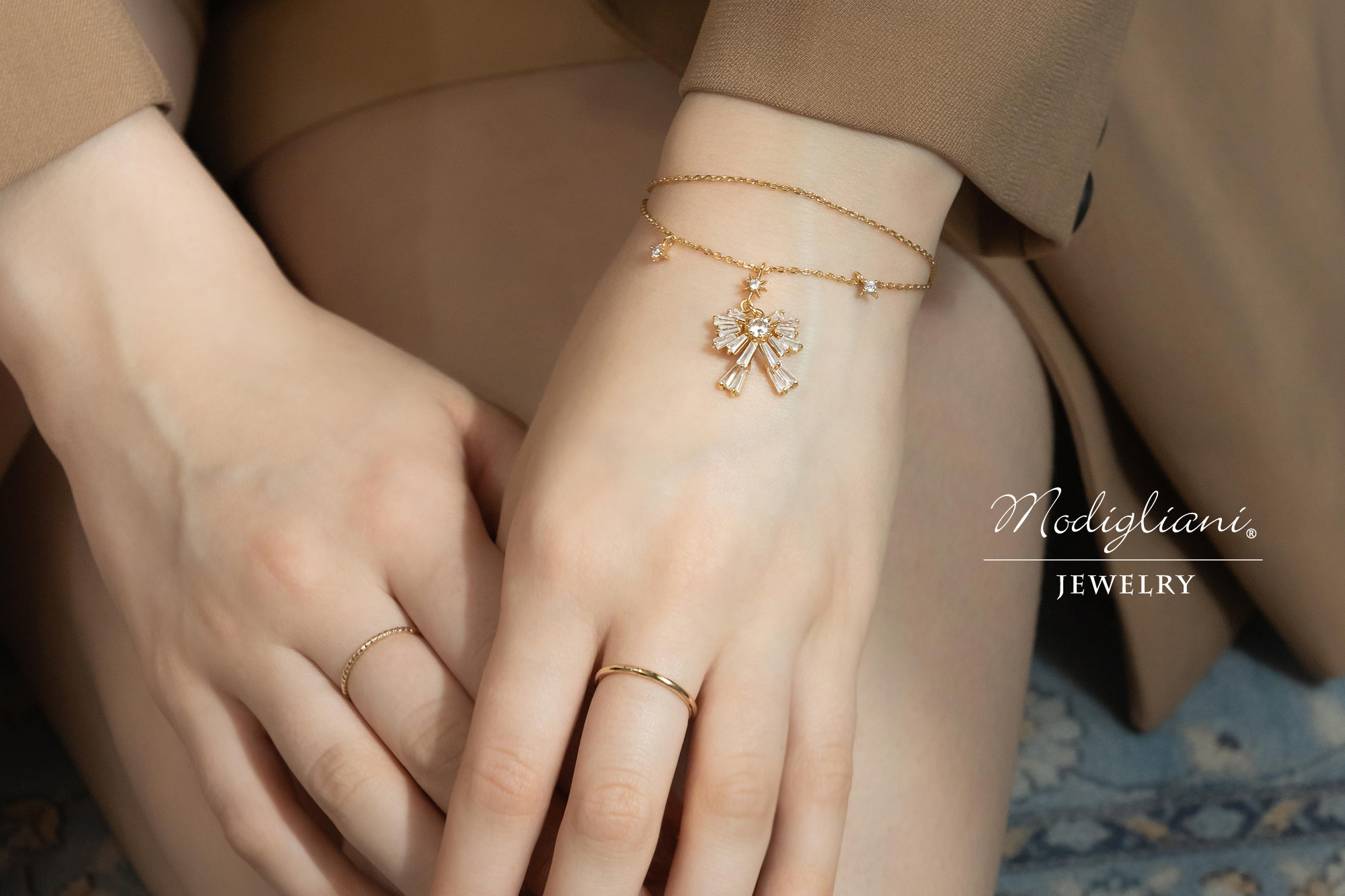 18KGP 晶燦蝴蝶結手鍊