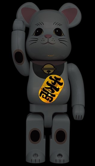 BE@RBRICK 招き猫 白メッキ 発光 400％