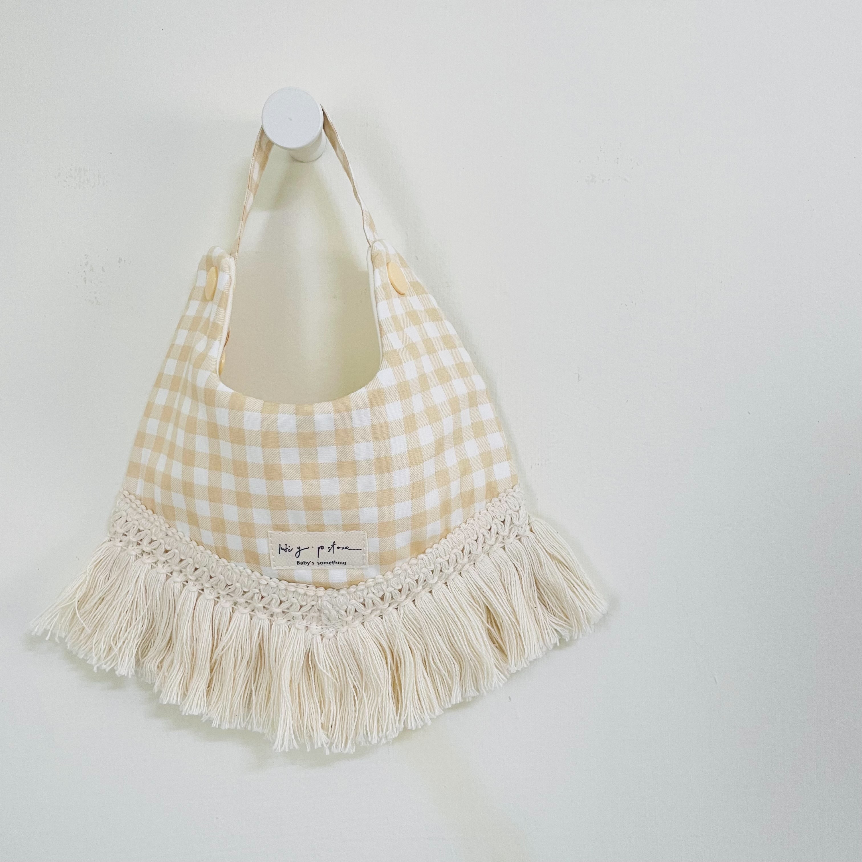 Hi Y.P store-手作圍兜-格紋流蘇