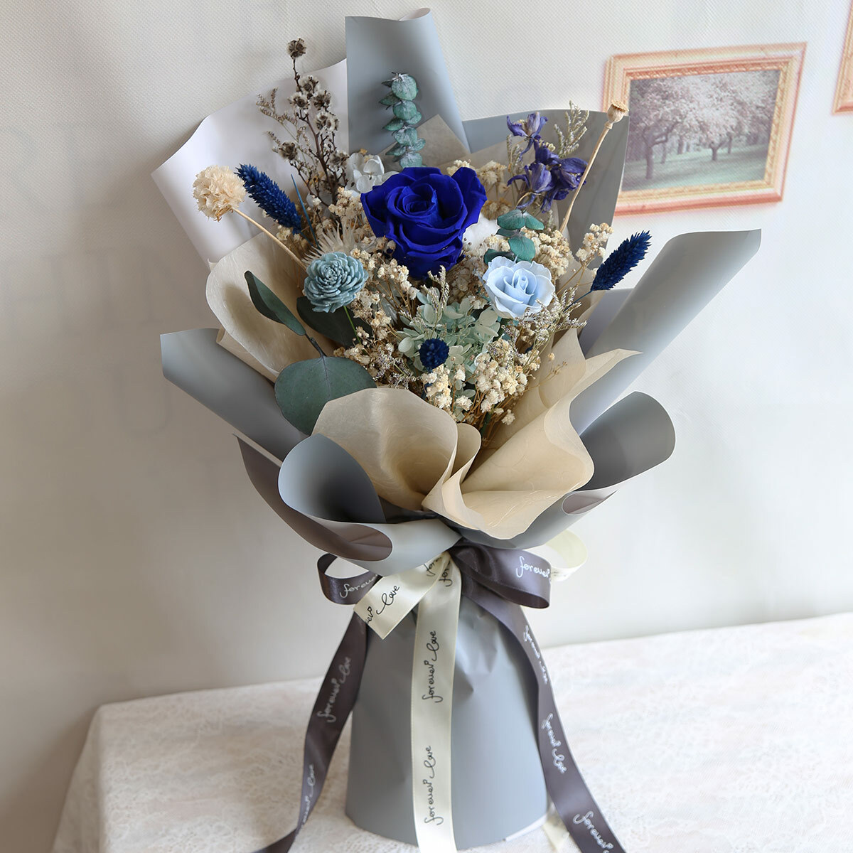 G29｜藍色系永生花束