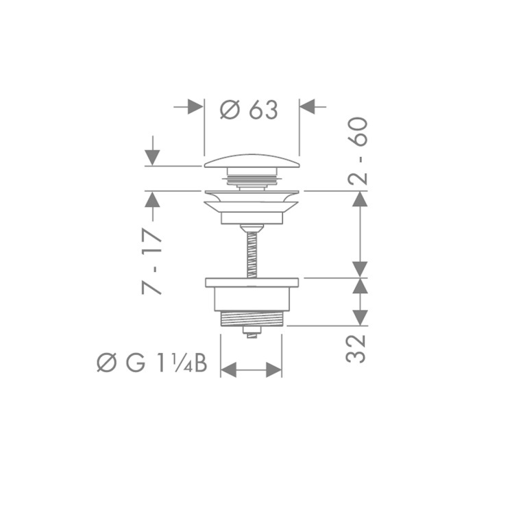 hansgrohe 50100, -000 push open waste