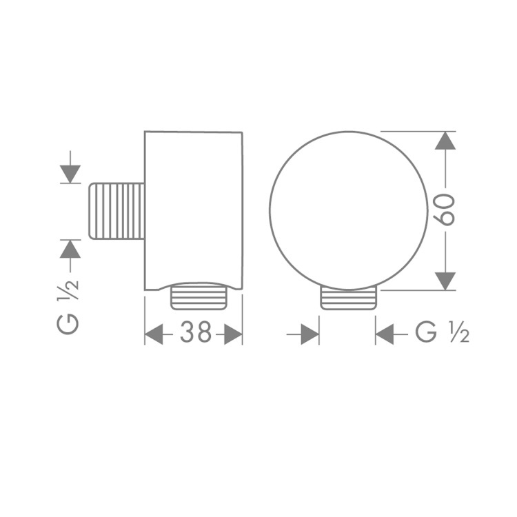 hansgrohe Fixfit 27451, -000 wall outlet