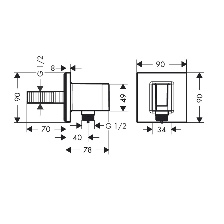 hansgrohe Fixfit Porter 26486, -000 shower support with hose connector *Display Item*