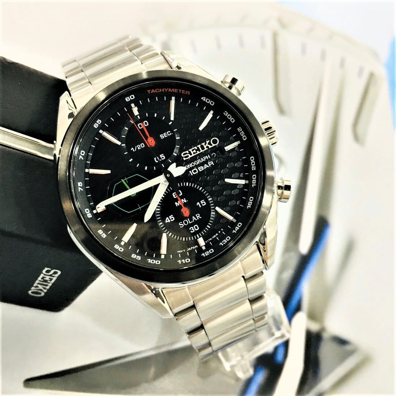 【SEIKO 精工】CS 喬治亞羅設計三眼計時太陽能錶 V176-0BH0DR 41.2mm 現代鐘錶