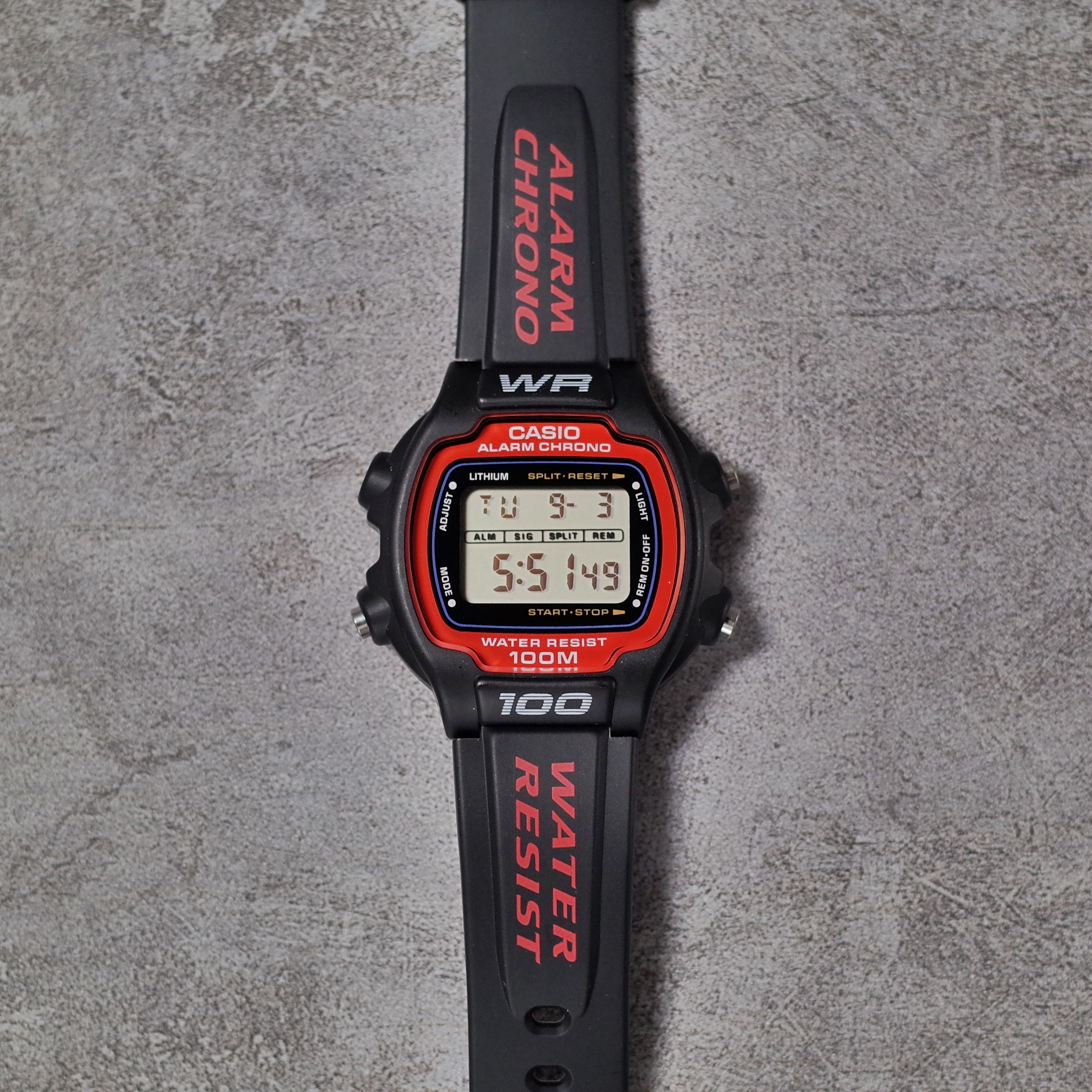 Casio 90年代 W-726A-1A 已停產 絕版 跳字錶 37mm