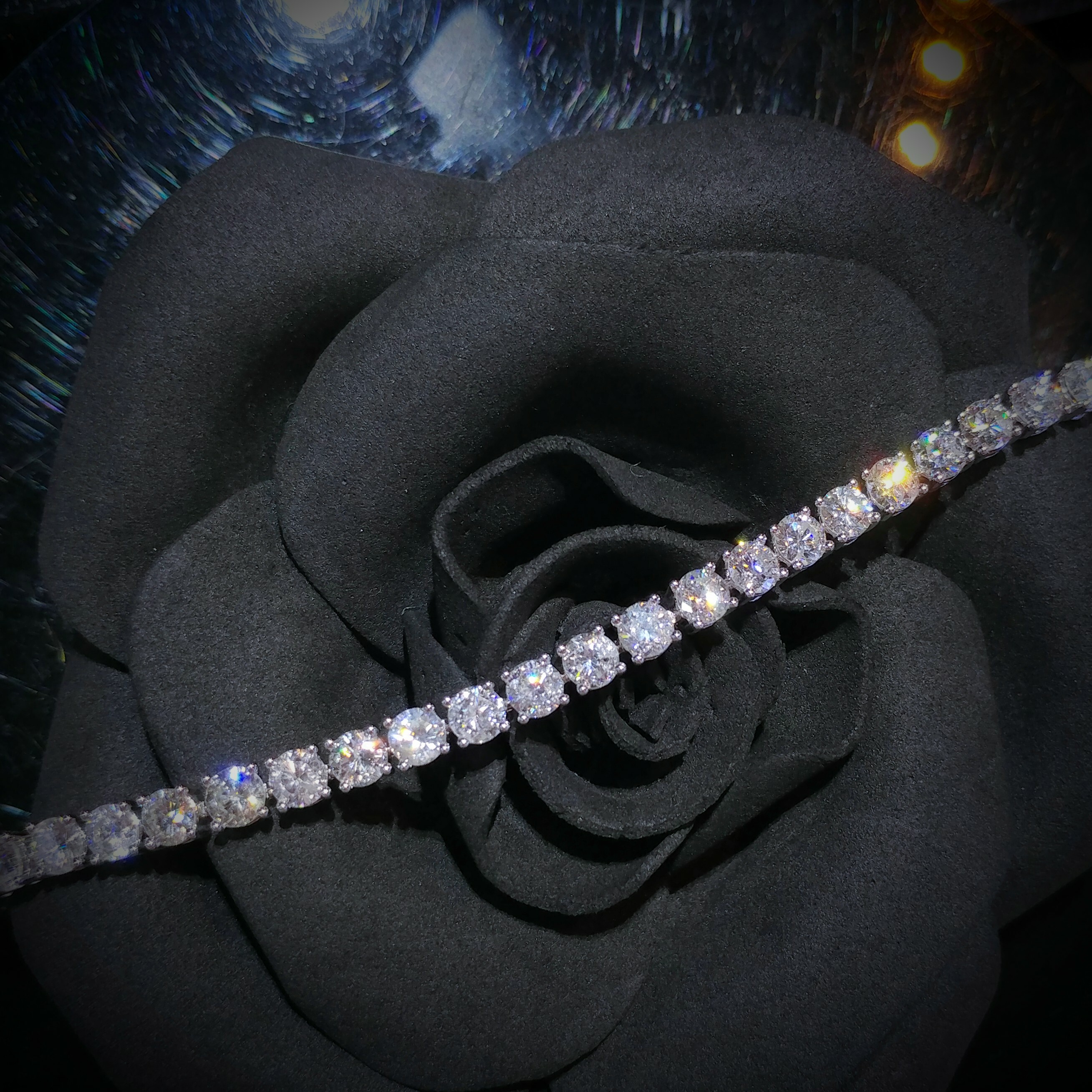 全新18K白金10卡87份鑽石手鍊