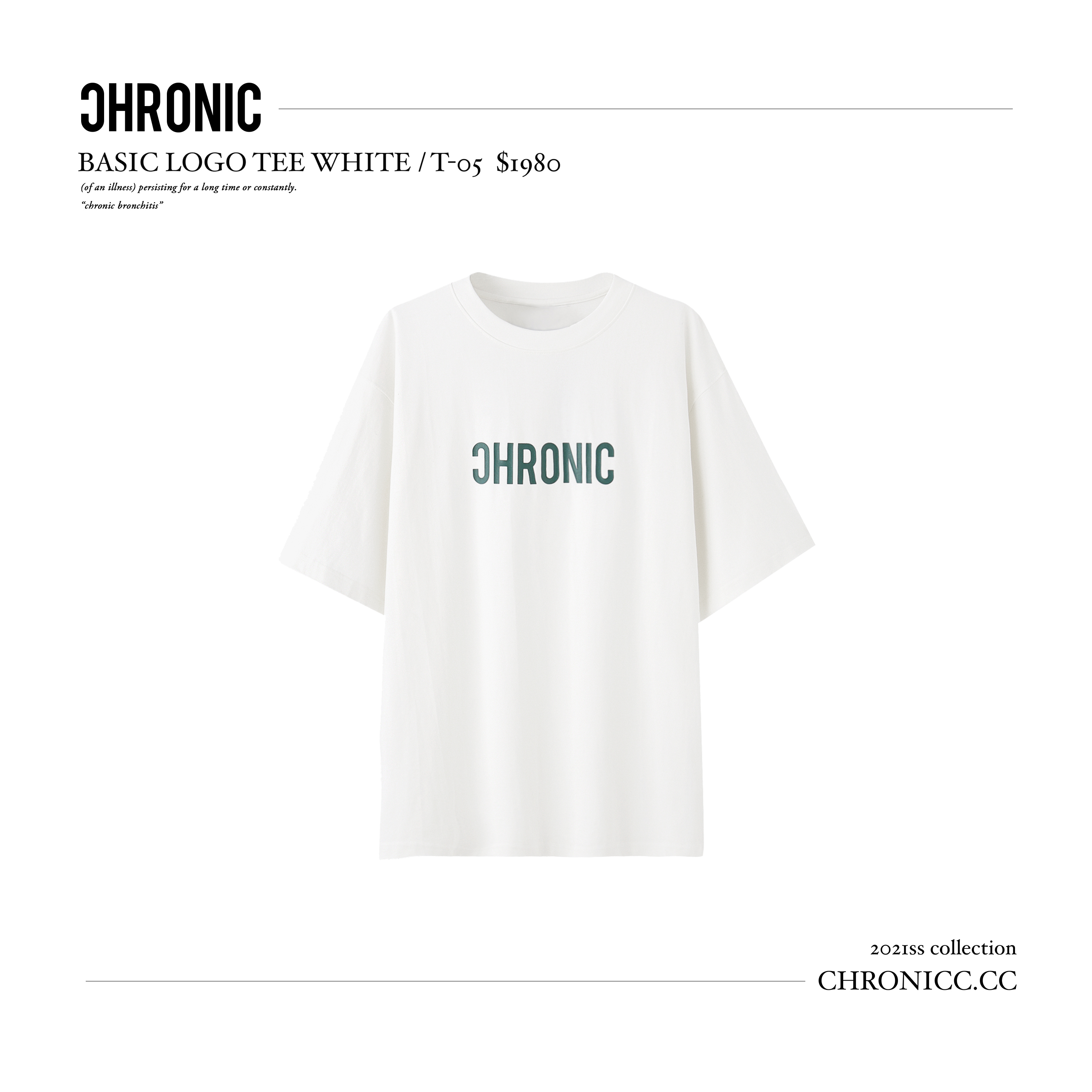 BASIC LOGO TEE WHITE / T-05
