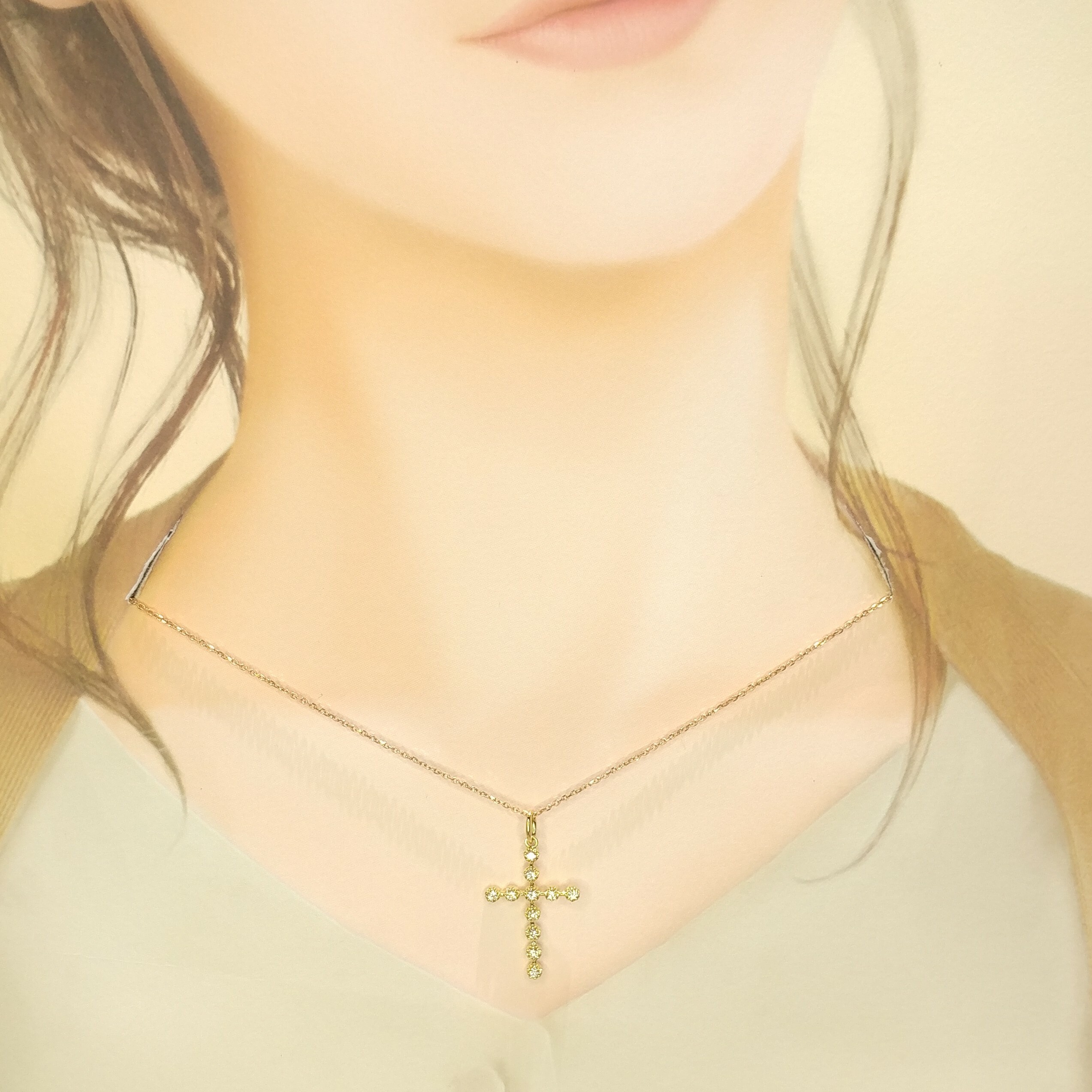 全新18K黃金26份鑽石吊墜