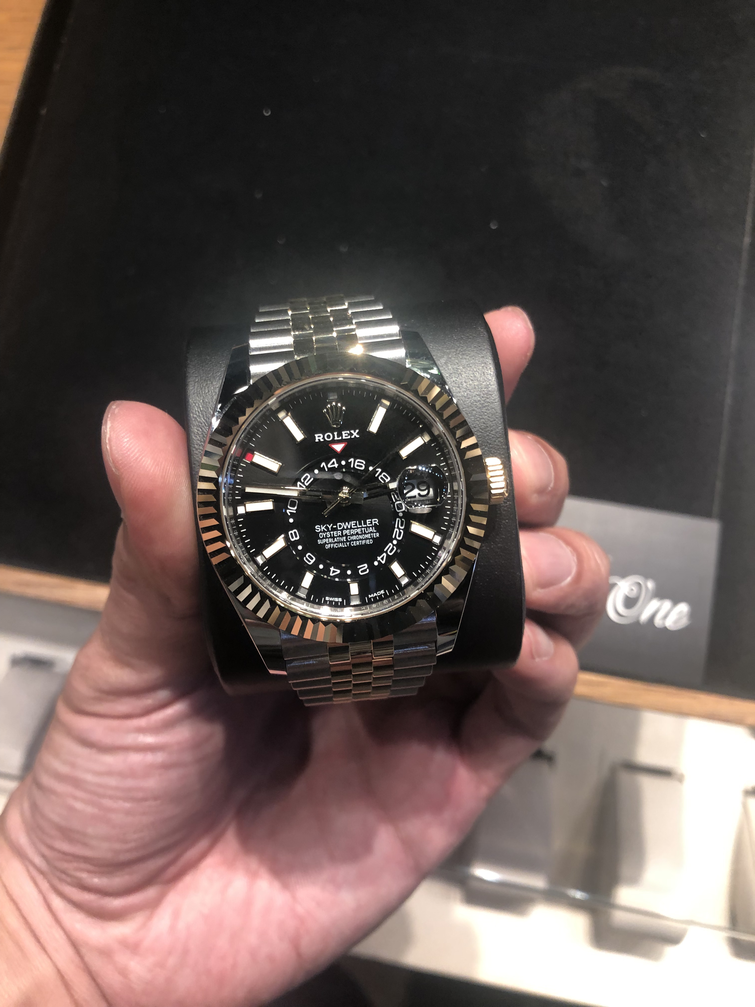 Rolex sky sale dweller black price