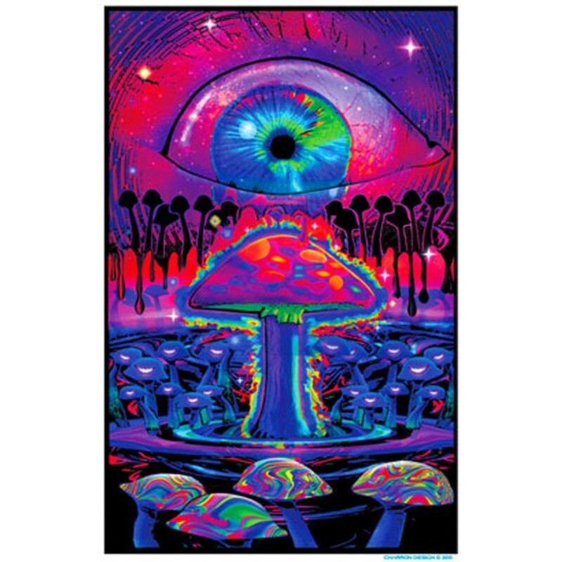 MAGIC MUSHROOM BLACKLIGHT(UV) POSTER