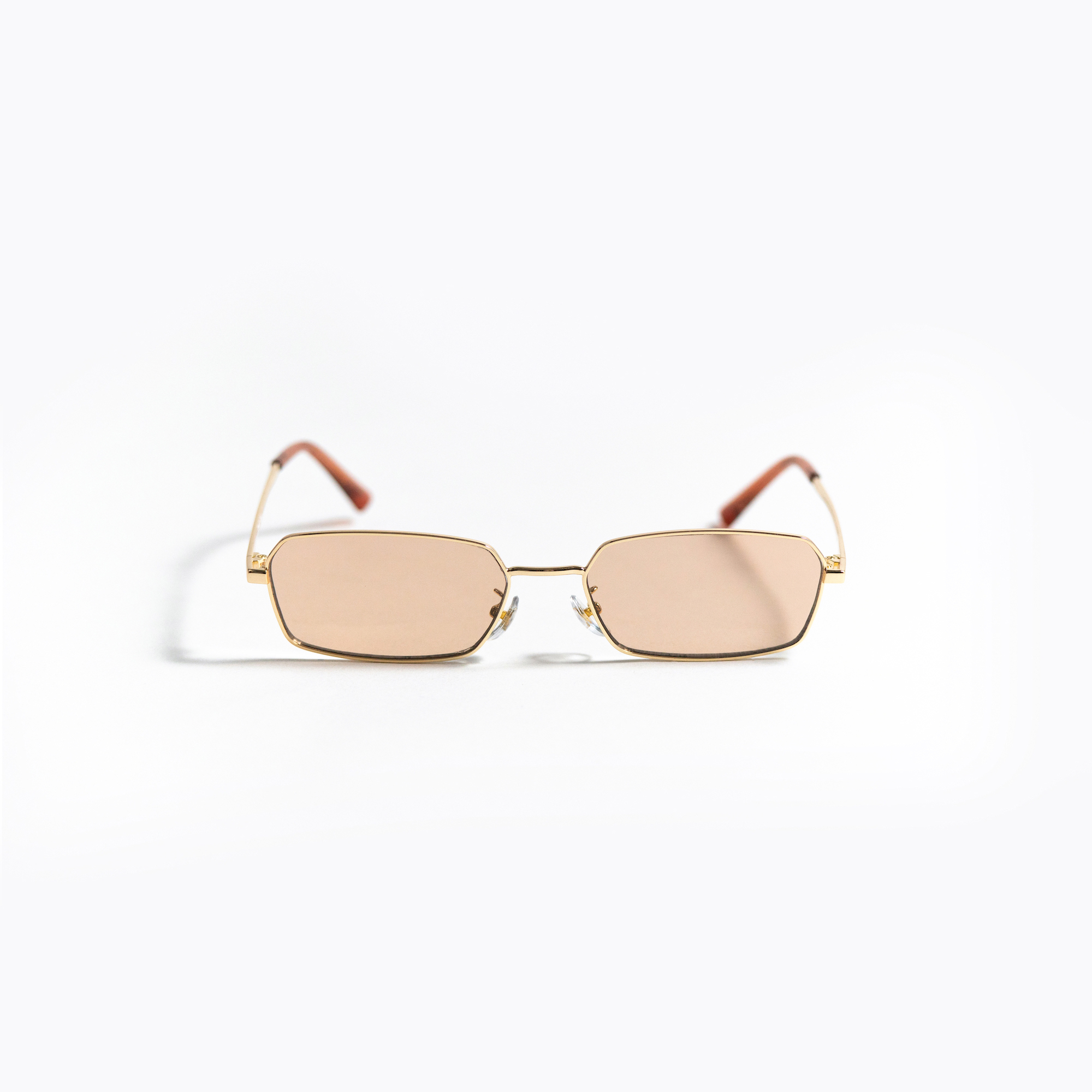 KK1 復古未來六角框墨鏡 - 茶金