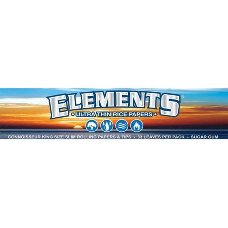 ELEMENTS ULTRA THIN KINGSIZE SLIM RICE ROLLING PAPERS